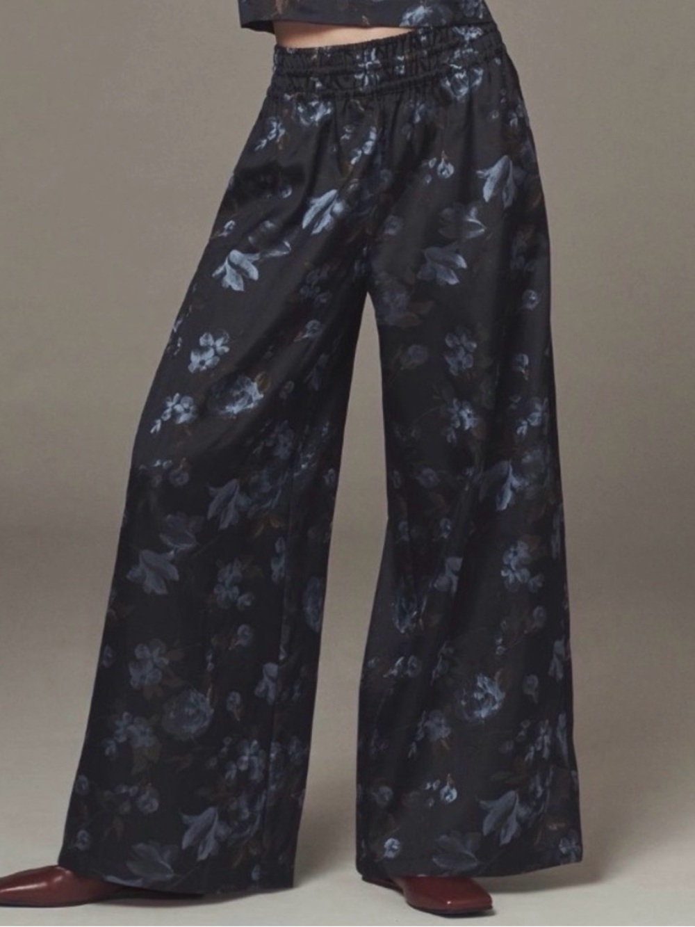 Anthropologie The Somerset Jacquard Full-Length Pull-On Pants Medium